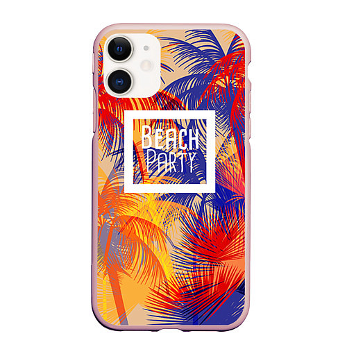 Чехол iPhone 11 матовый Beach Party / 3D-Светло-розовый – фото 1