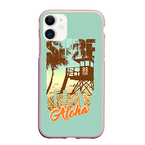 Чехол iPhone 11 матовый Aloha / 3D-Светло-розовый – фото 1