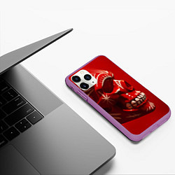 Чехол iPhone 11 Pro матовый Красный череп, цвет: 3D-фиолетовый — фото 2