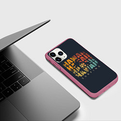 Чехол iPhone 11 Pro матовый Hawaii Surfing, цвет: 3D-малиновый — фото 2