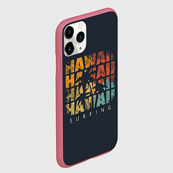 Чехол iPhone 11 Pro матовый Hawaii Surfing, цвет: 3D-малиновый — фото 2