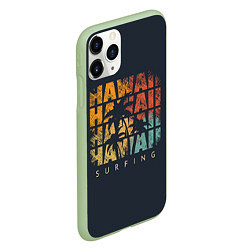 Чехол iPhone 11 Pro матовый Hawaii Surfing, цвет: 3D-салатовый — фото 2