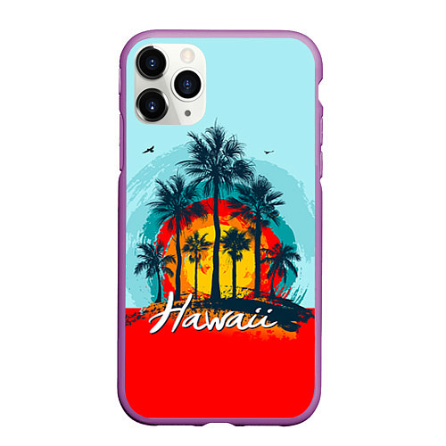 Чехол iPhone 11 Pro матовый HAWAII 6 / 3D-Фиолетовый – фото 1