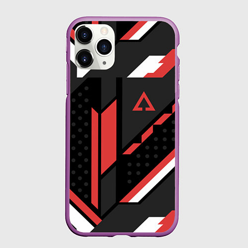 Чехол iPhone 11 Pro матовый CS:GO Cyrex Pattern / 3D-Фиолетовый – фото 1