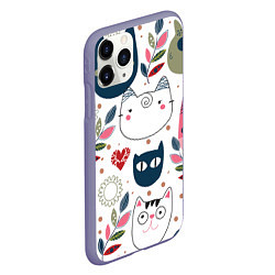 Чехол iPhone 11 Pro матовый Funny cats, цвет: 3D-серый — фото 2