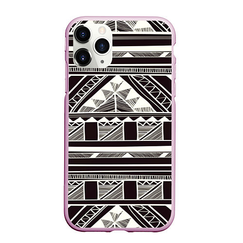 Чехол iPhone 11 Pro матовый Etno pattern / 3D-Розовый – фото 1