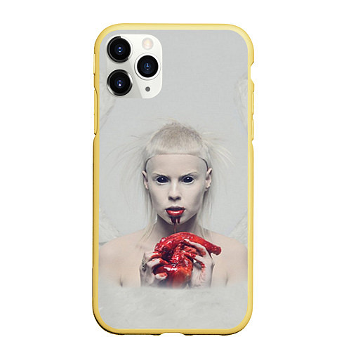 Чехол iPhone 11 Pro матовый Die Antwoord: Blooded Heart / 3D-Желтый – фото 1