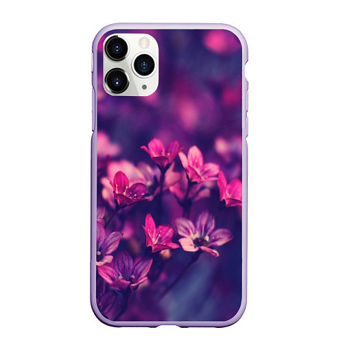 Чехол iPhone 11 Pro матовый Цветы / 3D-Светло-сиреневый – фото 1