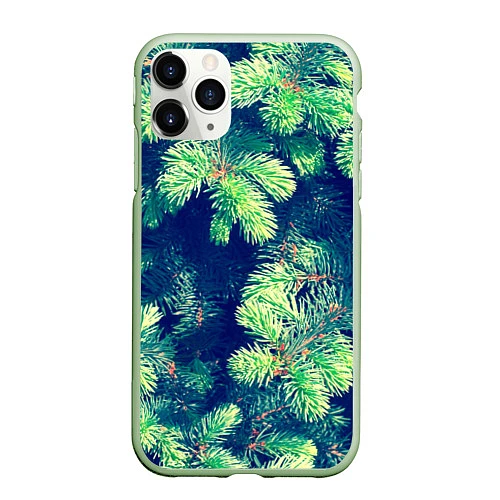 Чехол iPhone 11 Pro матовый Ёлочка / 3D-Салатовый – фото 1