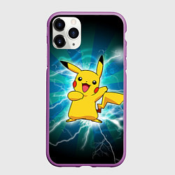 Чехол iPhone 11 Pro матовый Искрящийся Пикачу