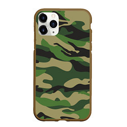Чехол iPhone 11 Pro матовый Камуфляж: хаки/зеленый, цвет: 3D-коричневый