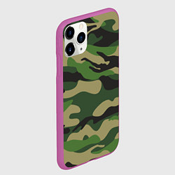 Чехол iPhone 11 Pro матовый Камуфляж: хаки/зеленый, цвет: 3D-фиолетовый — фото 2