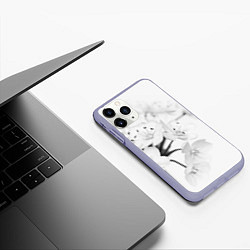 Чехол iPhone 11 Pro матовый Белая сакура, цвет: 3D-светло-сиреневый — фото 2