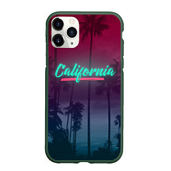 Чехол iPhone 11 Pro матовый California, цвет: 3D-темно-зеленый