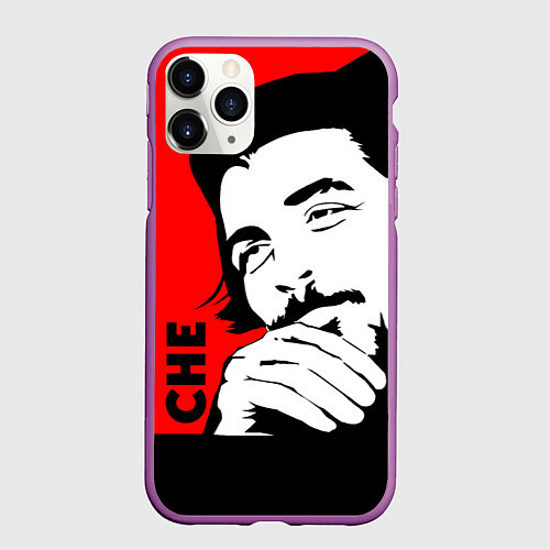 Чехол iPhone 11 Pro матовый Че Гевара / 3D-Фиолетовый – фото 1
