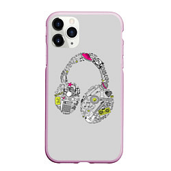 Чехол iPhone 11 Pro матовый Музыка улиц, цвет: 3D-розовый