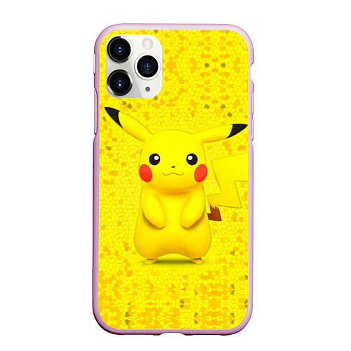 Чехол iPhone 11 Pro матовый Pikachu / 3D-Розовый – фото 1