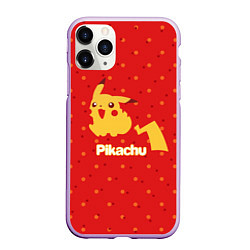 Чехол iPhone 11 Pro матовый Pikachu, цвет: 3D-сиреневый