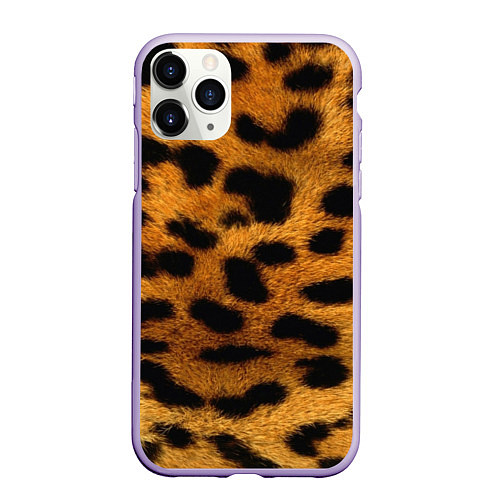 Чехол iPhone 11 Pro матовый Шкура леопарда / 3D-Светло-сиреневый – фото 1