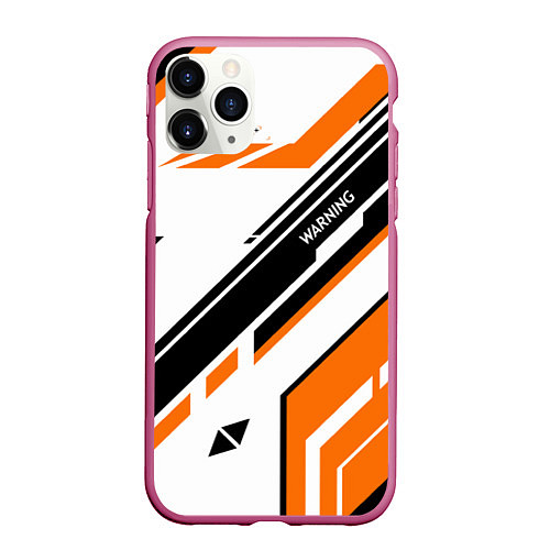 Чехол iPhone 11 Pro матовый CS:GO Asiimov P90 Style / 3D-Малиновый – фото 1