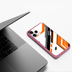 Чехол iPhone 11 Pro матовый CS:GO Asiimov P90 Style, цвет: 3D-малиновый — фото 2