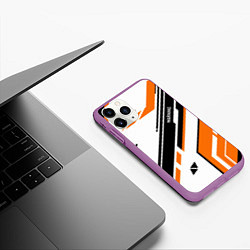 Чехол iPhone 11 Pro матовый CS:GO Asiimov P90 Style, цвет: 3D-фиолетовый — фото 2