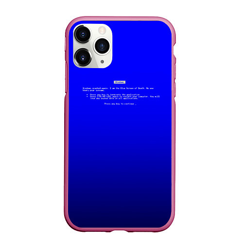 Чехол iPhone 11 Pro матовый BSOD / 3D-Малиновый – фото 1