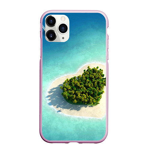 Чехол iPhone 11 Pro матовый Остров / 3D-Розовый – фото 1