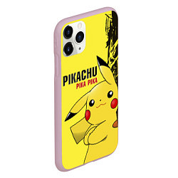 Чехол iPhone 11 Pro матовый Pikachu Pika Pika, цвет: 3D-розовый — фото 2