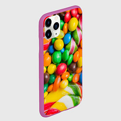 Чехол iPhone 11 Pro матовый Сладкие конфетки, цвет: 3D-фиолетовый — фото 2