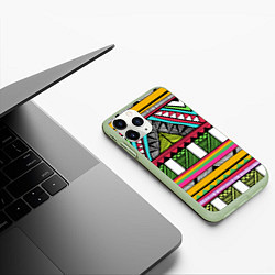 Чехол iPhone 11 Pro матовый Зимбабве, цвет: 3D-салатовый — фото 2