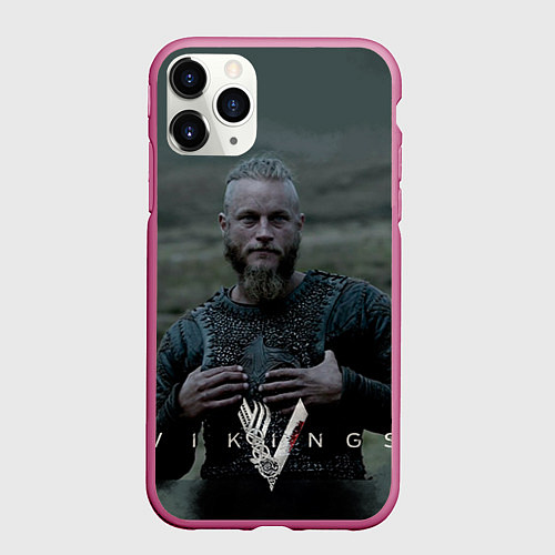 Чехол iPhone 11 Pro матовый Vikings: Ragnarr Lodbrok / 3D-Малиновый – фото 1