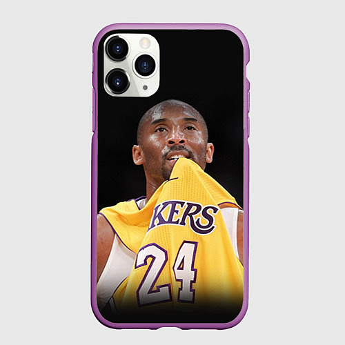 Чехол iPhone 11 Pro матовый Kobe Bryant / 3D-Фиолетовый – фото 1