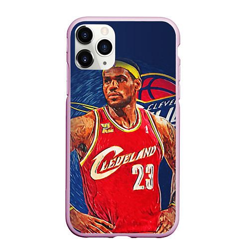 Чехол iPhone 11 Pro матовый LeBron 23: Cleveland / 3D-Розовый – фото 1