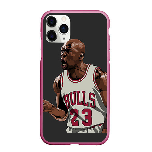 Чехол iPhone 11 Pro матовый Bulls 23: Jordan / 3D-Малиновый – фото 1