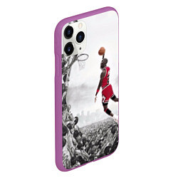 Чехол iPhone 11 Pro матовый Michael Jordan NBA, цвет: 3D-фиолетовый — фото 2