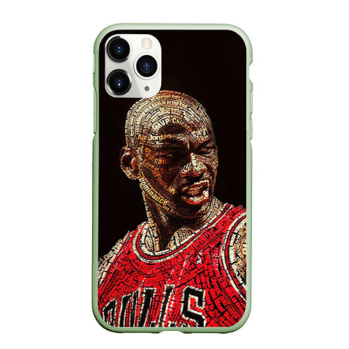 Чехол iPhone 11 Pro матовый Michael Jordan / 3D-Салатовый – фото 1