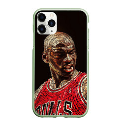 Чехол iPhone 11 Pro матовый Michael Jordan, цвет: 3D-салатовый