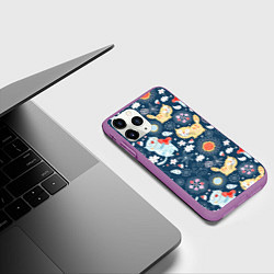 Чехол iPhone 11 Pro матовый Котята, цвет: 3D-фиолетовый — фото 2