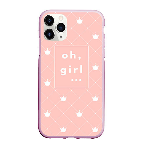 Чехол iPhone 11 Pro матовый Oh, girl / 3D-Розовый – фото 1