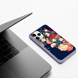 Чехол iPhone 11 Pro матовый Fashion flowers, цвет: 3D-светло-сиреневый — фото 2
