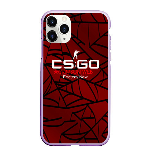 Чехол iPhone 11 Pro матовый Cs:go - Crimson Web Style Factory New Кровавая пау / 3D-Сиреневый – фото 1