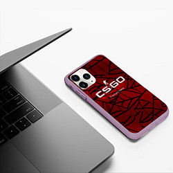 Чехол iPhone 11 Pro матовый Cs:go - Crimson Web Style Factory New Кровавая пау, цвет: 3D-сиреневый — фото 2