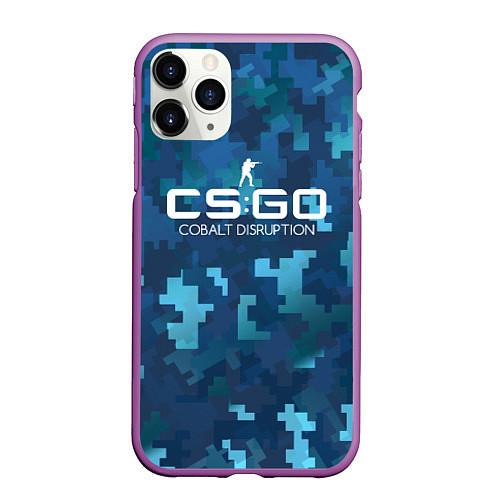 Чехол iPhone 11 Pro матовый Cs:go - Cobalt Disruption Ржавый кобальт / 3D-Фиолетовый – фото 1