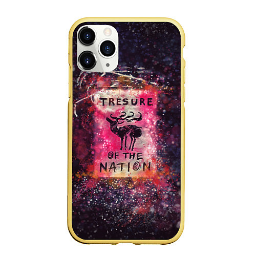 Чехол iPhone 11 Pro матовый Tresure of the nation(pink) / 3D-Желтый – фото 1