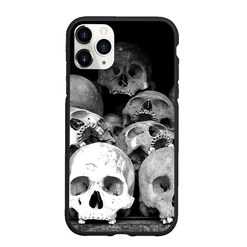 Чехол iPhone 11 Pro матовый Черепа / 3D-Черный – фото 1