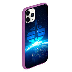 Чехол iPhone 11 Pro матовый Космические войска, цвет: 3D-фиолетовый — фото 2