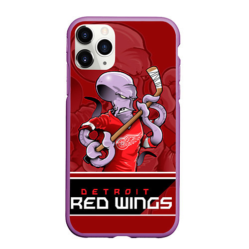 Чехол iPhone 11 Pro матовый Detroit Red Wings / 3D-Фиолетовый – фото 1