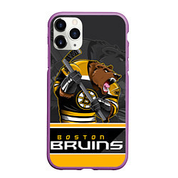 Чехол iPhone 11 Pro матовый Boston Bruins, цвет: 3D-фиолетовый