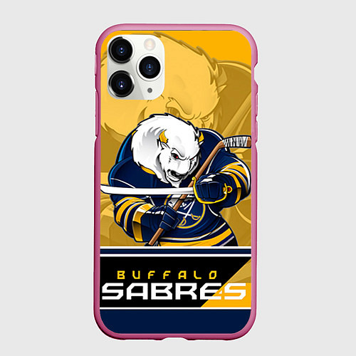 Чехол iPhone 11 Pro матовый Buffalo Sabres / 3D-Малиновый – фото 1
